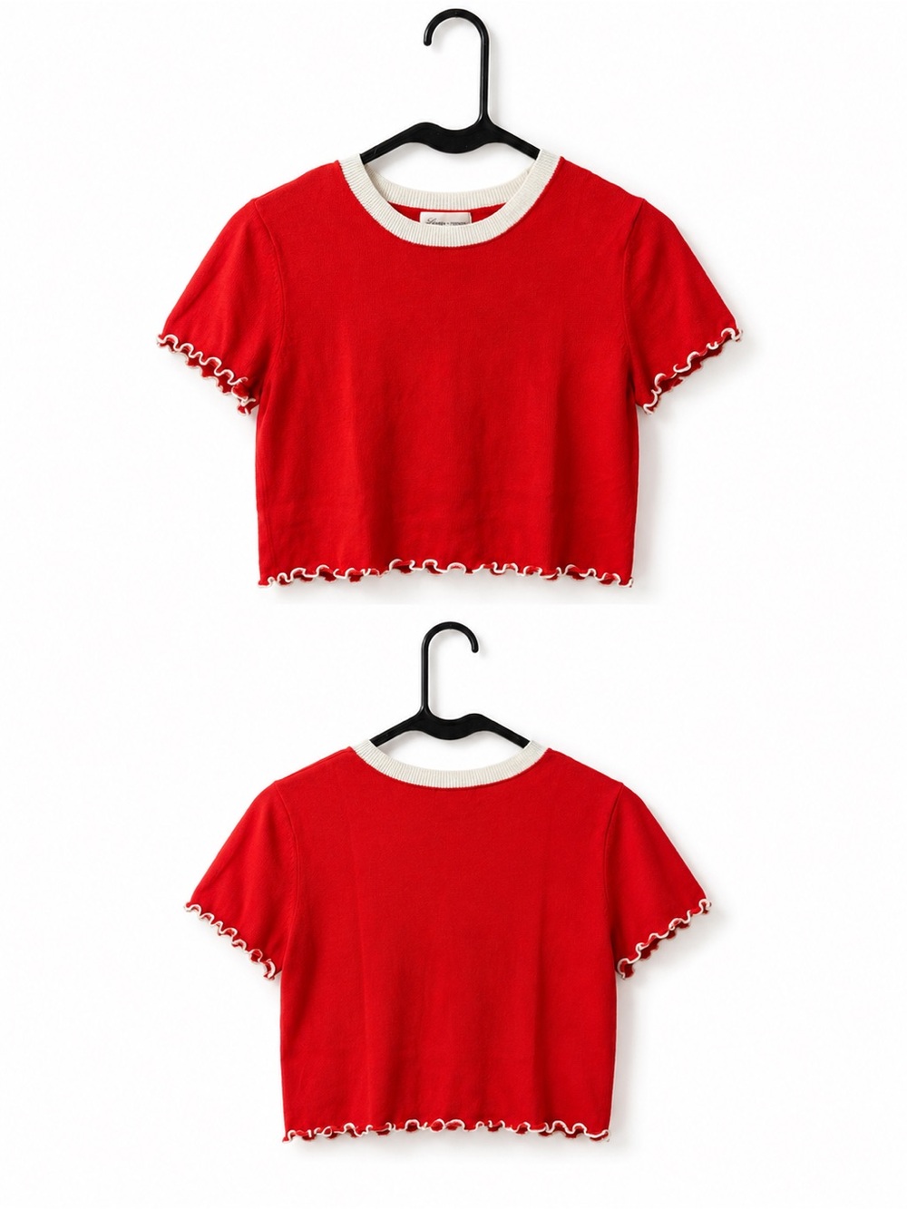 Lovers + Friends red lettuce hemmed shirt